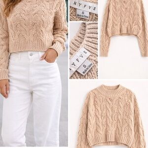 HYFVE Women's Cable Knit Sweater - Tan